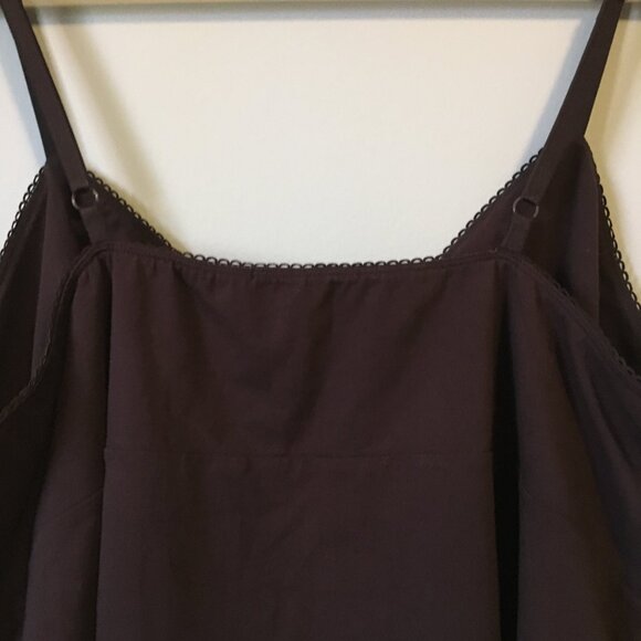 Y2K Brown Cotton Lace Hem and Bust Bodycon Cami - Picture 9 of 15